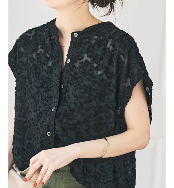 Spick and Span「シアージャガードフレンチシャツ」|シャツ・ブラウス|