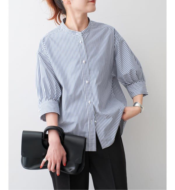 Spick and Span「《追加予約》パールボタンギャザースリーブシャツ」|シャツ・ブラウス|
