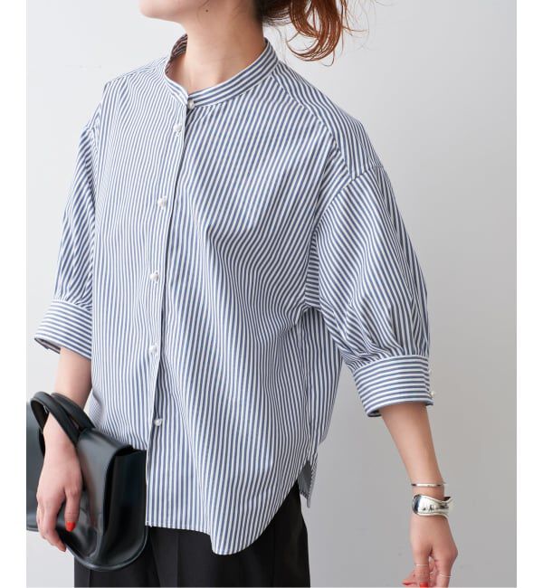 Spick and Span「《追加予約》パールボタンギャザースリーブシャツ」|シャツ・ブラウス|