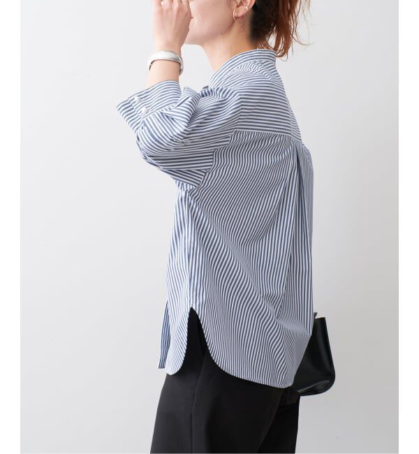 Spick and Span「《追加予約》パールボタンギャザースリーブシャツ」|シャツ・ブラウス|