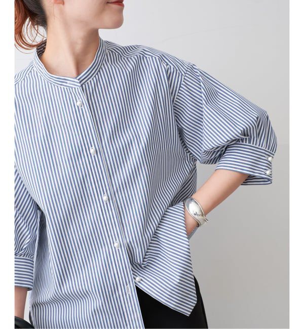 Spick and Span「《追加予約》パールボタンギャザースリーブシャツ」|シャツ・ブラウス|
