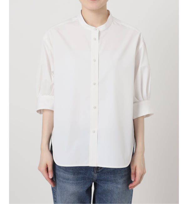 Spick and Span「《追加予約》パールボタンギャザースリーブシャツ」|シャツ・ブラウス|