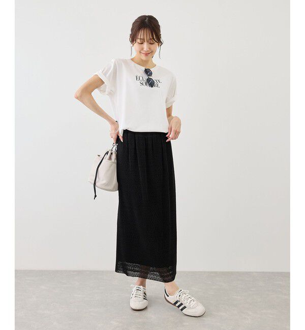Rope&rsquo;Picnic「RENUロゴ＆フォトアソートプリントTシャツ/UVカット・接触冷感・イージーケア」|Tシャツ・カットソー|