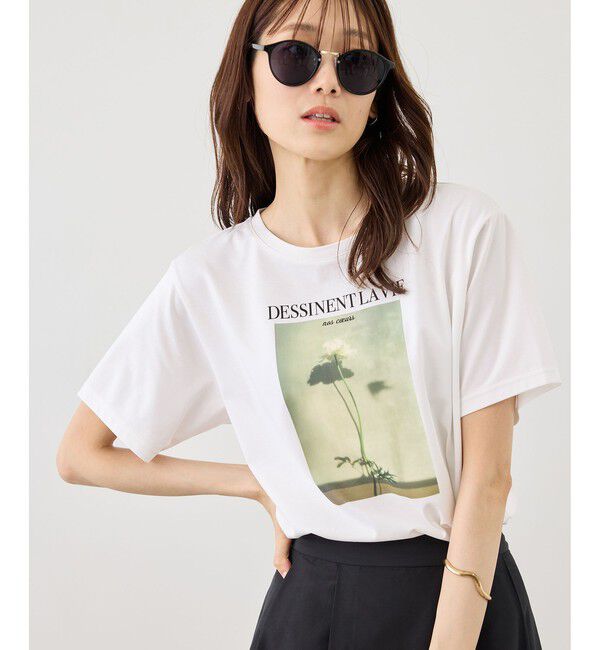 Rope&rsquo;Picnic「RENUロゴ＆フォトアソートプリントTシャツ/UVカット・接触冷感・イージーケア」|Tシャツ・カットソー|