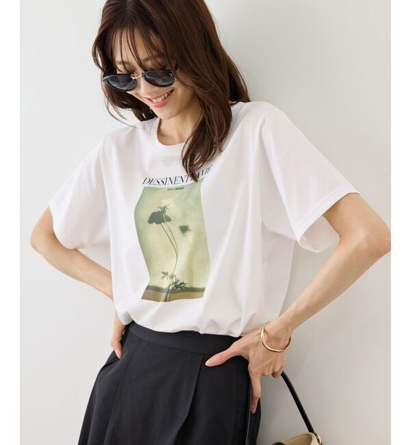 Rope&rsquo;Picnic「RENUロゴ＆フォトアソートプリントTシャツ/UVカット・接触冷感・イージーケア」|Tシャツ・カットソー|