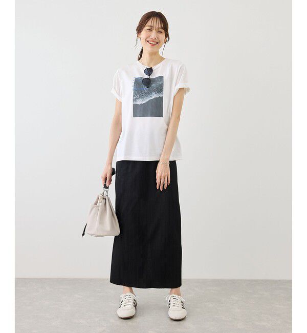 Rope&rsquo;Picnic「RENUロゴ＆フォトアソートプリントTシャツ/UVカット・接触冷感・イージーケア」|Tシャツ・カットソー|