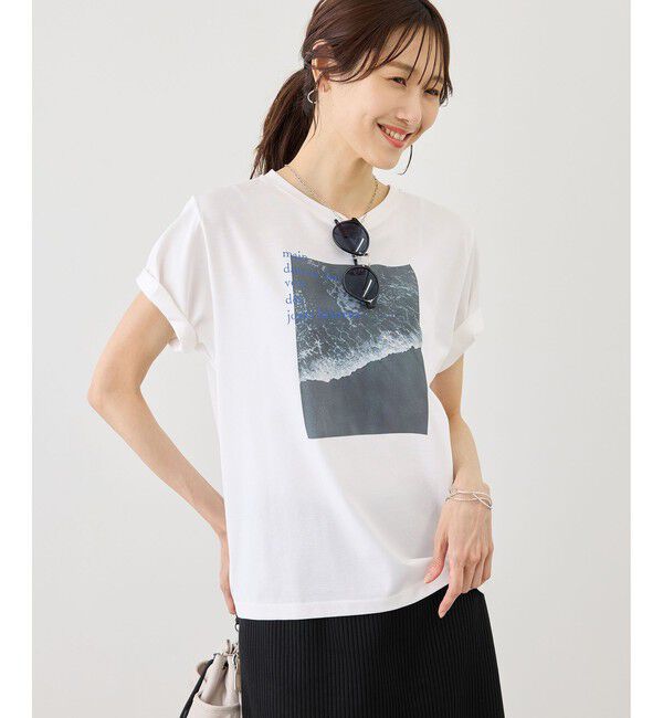 Rope&rsquo;Picnic「RENUロゴ＆フォトアソートプリントTシャツ/UVカット・接触冷感・イージーケア」|Tシャツ・カットソー|
