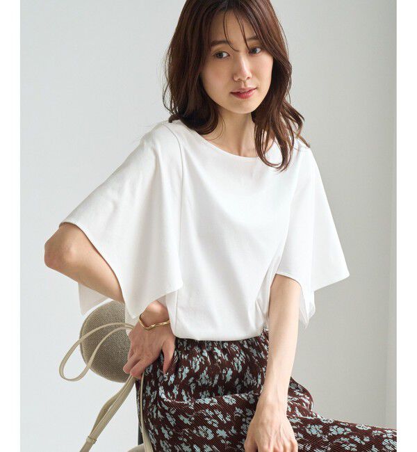 Rope&rsquo;Picnic「70シルケットハンカチスリーブトップス/UVカット・接触冷感」|Tシャツ・カットソー|