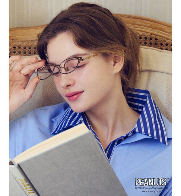  「Zoff PEANUTS 跳ね上げ式 メガネ (フリップアップ) スヌーピー オラフ アンディ SNOOPY レンズ交換券付」|メガネ|ブラウン2