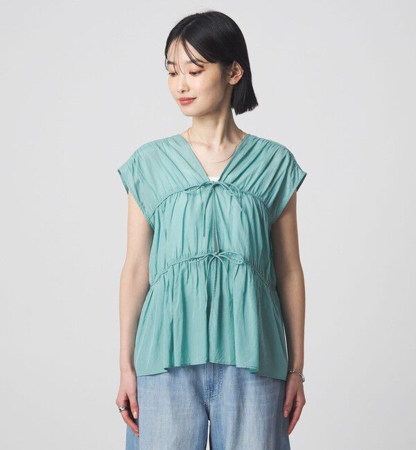 UNITED ARROWS green label relaxing「ボリューム 2WAY リボン ノースリーブ ブラウス」|シャツ・ブラウス|
