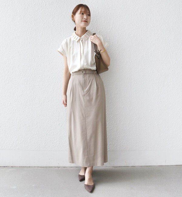 SHIPS for women「【WEB限定】〈手洗い可能〉サテン 襟 タック デザイン ブラウス」|シャツ・ブラウス|