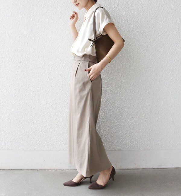 SHIPS for women「【WEB限定】〈手洗い可能〉サテン 襟 タック デザイン ブラウス」|シャツ・ブラウス|