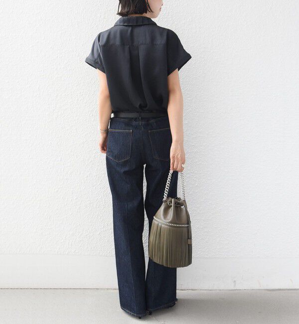 SHIPS for women「【WEB限定】〈手洗い可能〉サテン 襟 タック デザイン ブラウス」|シャツ・ブラウス|
