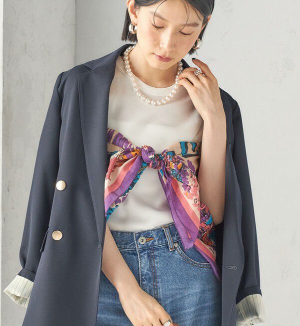 SHIPS for women「《予約》【一部SHIPS別注】BINDU: スカーフ 100&times;100」|バンダナ・スカーフ|ピンク系