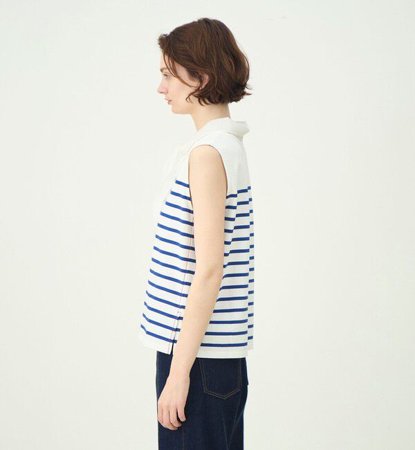 MACPHEE「パネルボーダー ノースリーブプルオーバー」|Tシャツ・カットソー|