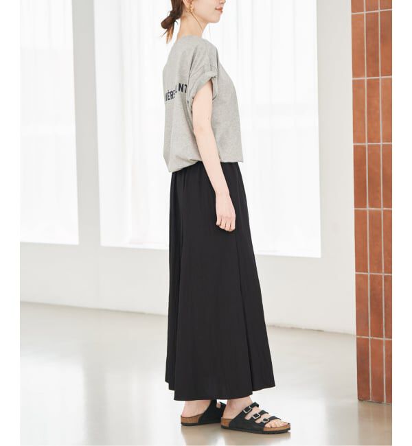 SLOBE IENA「ナイロンワッシャー切り替えギャザースカート」|スカート|