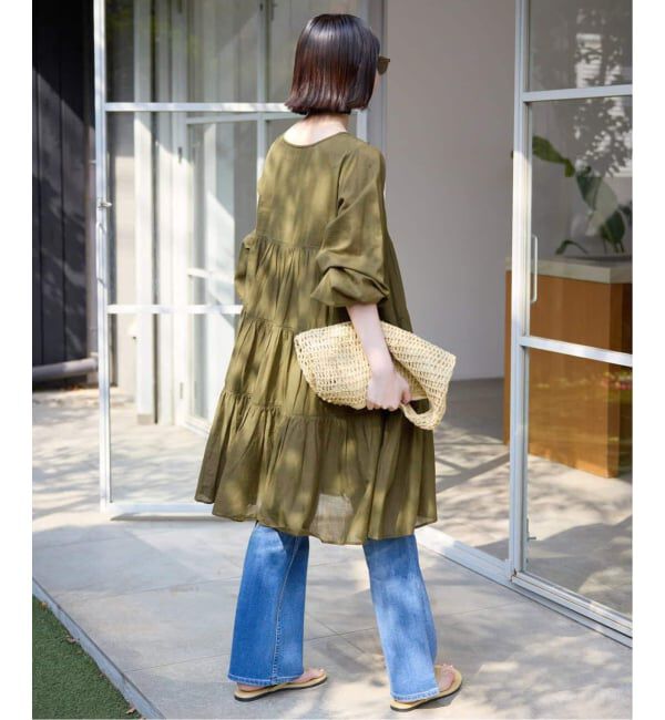 SLOBE IENA「《追加》コットンボイルティアードワンピース」|ワンピース|
