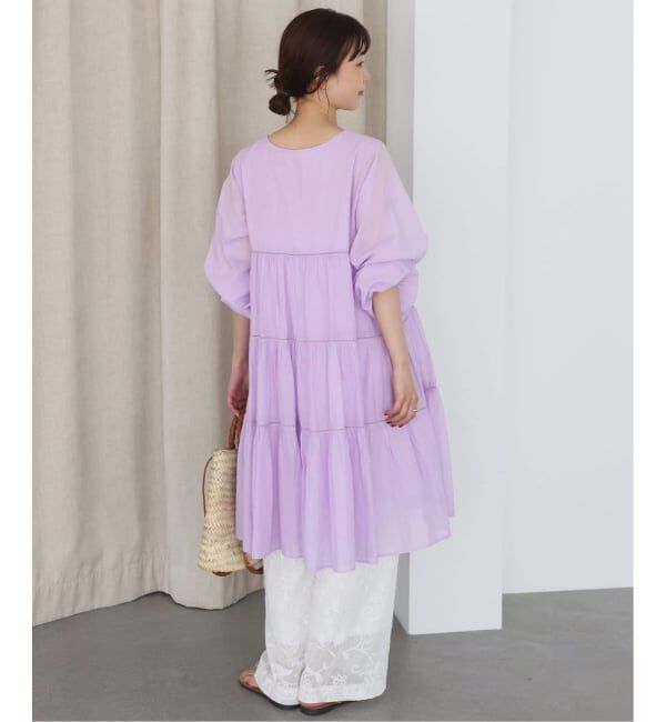 SLOBE IENA「《追加》コットンボイルティアードワンピース」|ワンピース|