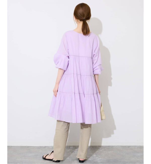 SLOBE IENA「《追加》コットンボイルティアードワンピース」|ワンピース|