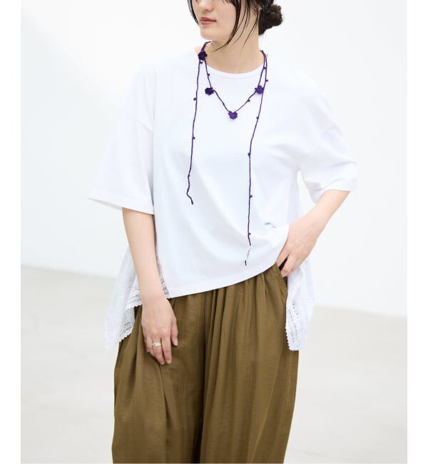 IENA「AAYUSHI/アユーシ バックスカーフハーフスリーブトップス SGN08110」|Tシャツ・カットソー|
