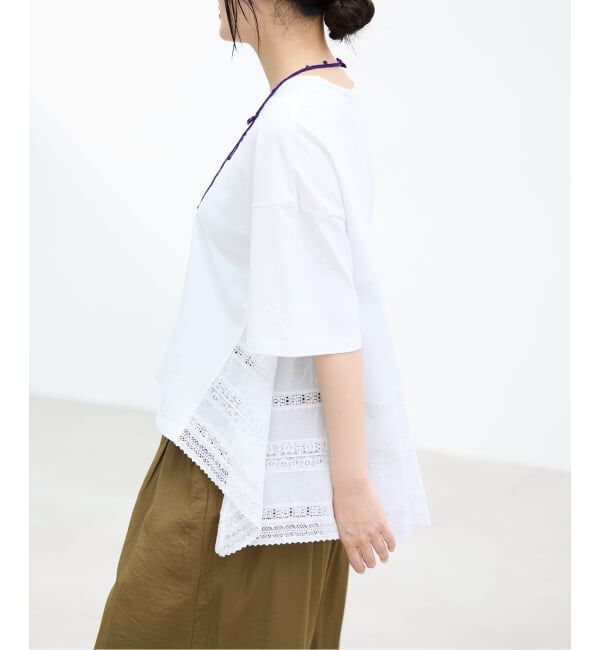 IENA「AAYUSHI/アユーシ バックスカーフハーフスリーブトップス SGN08110」|Tシャツ・カットソー|