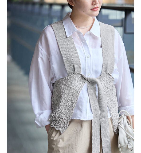 IENA「《追加》enrica/エンリカ レースガラKNIT ニット KNIT 225」|ニット・セーター|グレーA
