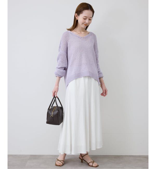 SLOBE IENA「《WEB限定/追加2》ナイロンワッシャー切り替えギャザースカート」|スカート|