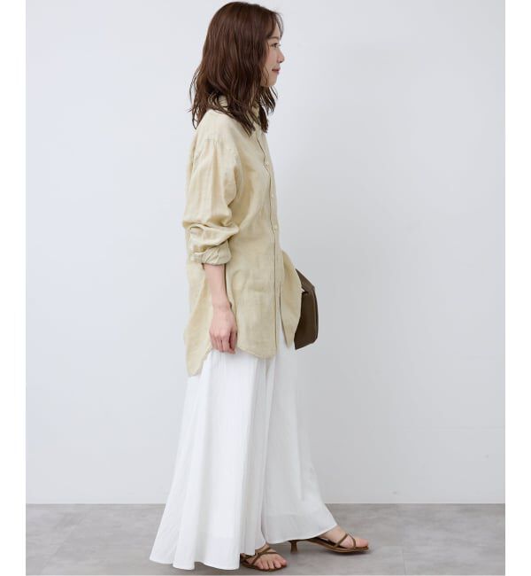 SLOBE IENA「《WEB限定/追加2》ナイロンワッシャー切り替えギャザースカート」|スカート|