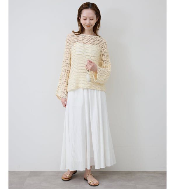 SLOBE IENA「《WEB限定/追加2》ナイロンワッシャー切り替えギャザースカート」|スカート|