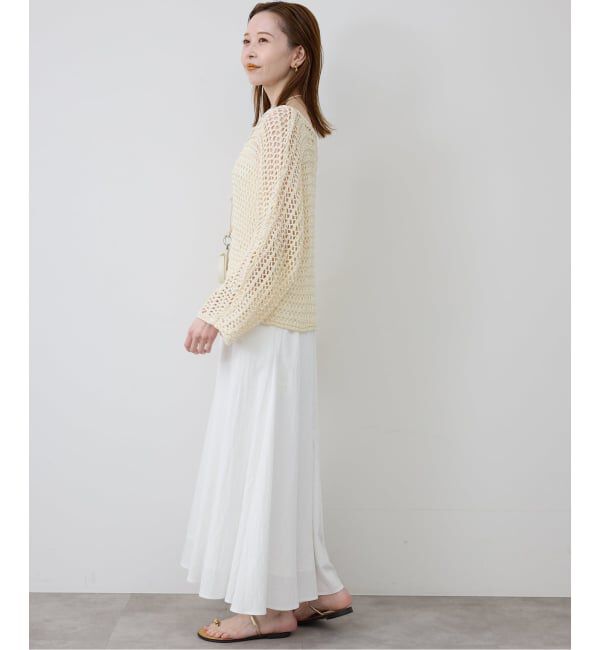 SLOBE IENA「《WEB限定/追加2》ナイロンワッシャー切り替えギャザースカート」|スカート|