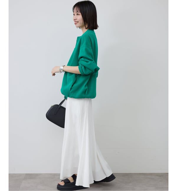SLOBE IENA「《WEB限定/追加2》ナイロンワッシャー切り替えギャザースカート」|スカート|