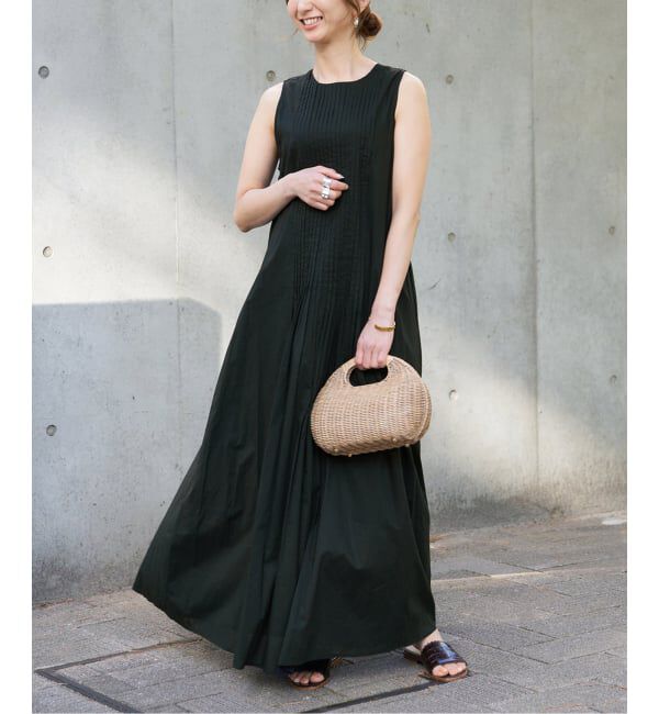 VERMEIL par iena「ピンタックノースリーブワンピース」|ワンピース|ブラック