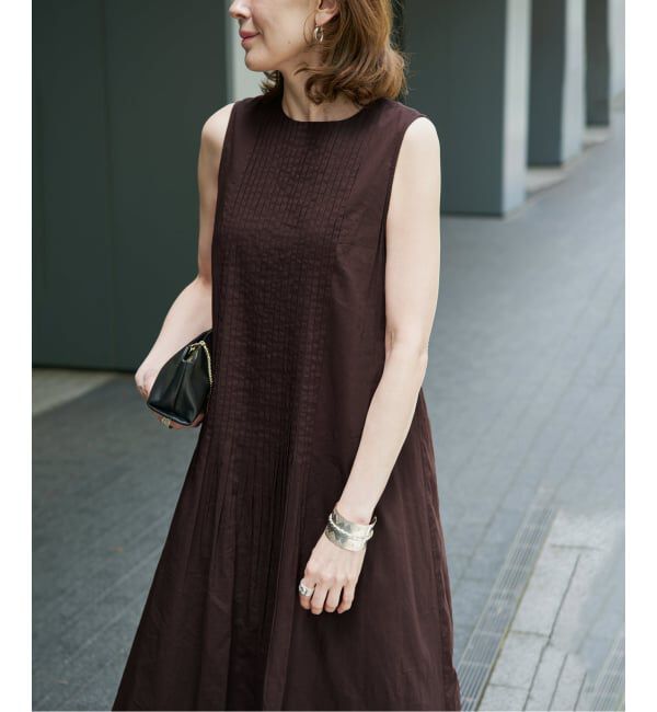 VERMEIL par iena「ピンタックノースリーブワンピース」|ワンピース|