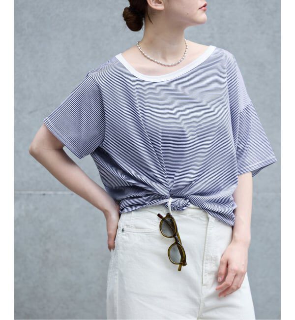IENA「FOLKIN' VIOLETTE ROOM ASYMMETRY TEE Tシャツ FVR24407」|Tシャツ・カットソー|