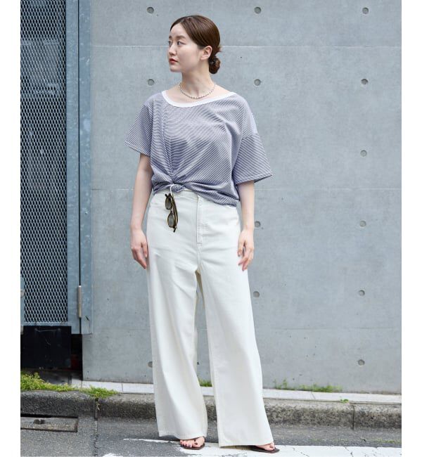 IENA「FOLKIN' VIOLETTE ROOM ASYMMETRY TEE Tシャツ FVR24407」|Tシャツ・カットソー|