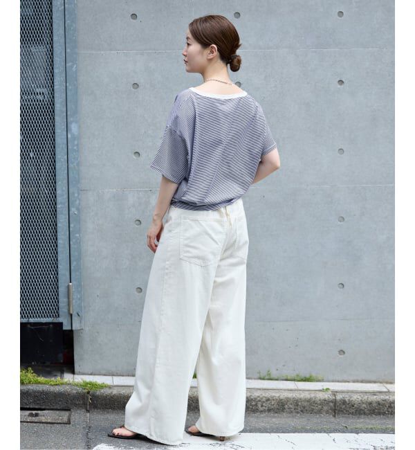 IENA「FOLKIN' VIOLETTE ROOM ASYMMETRY TEE Tシャツ FVR24407」|Tシャツ・カットソー|