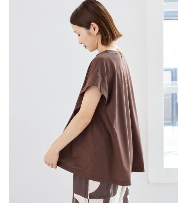 IENA「《接触冷感》フレンチタックスリーブ ドロストTシャツ」|Tシャツ・カットソー|