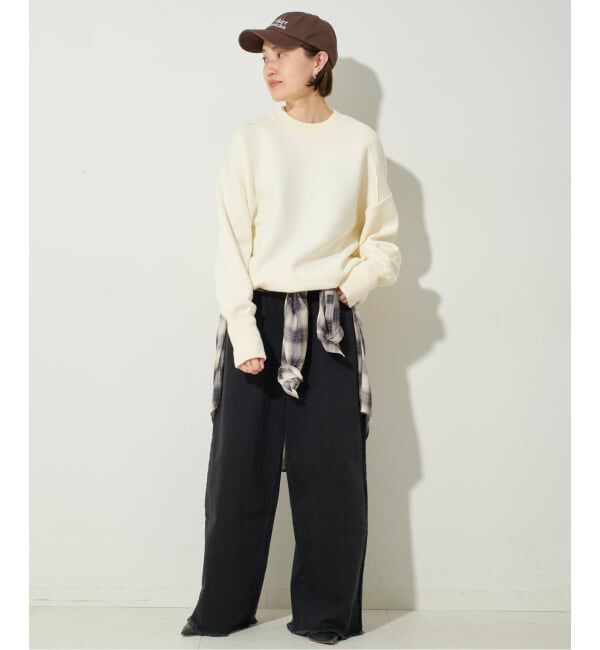 SLOBE IENA「《WEB限定/追加予約》オーバーサイズ スウェットライクニット」|ニット・セーター|