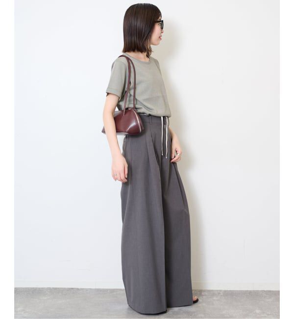 SLOBE IENA「《接触冷感/UVカット/吸水速乾/4サイズ展開/予約》ワイドスラックス」|スラックス|