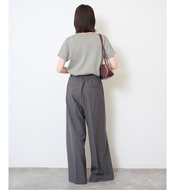SLOBE IENA「《接触冷感/UVカット/吸水速乾/4サイズ展開/予約》ワイドスラックス」|スラックス|