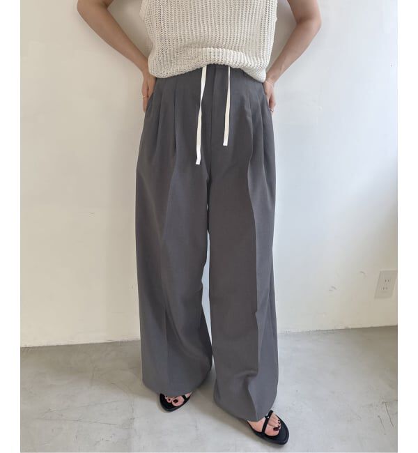SLOBE IENA「《接触冷感/UVカット/吸水速乾/4サイズ展開/予約》ワイドスラックス」|スラックス|