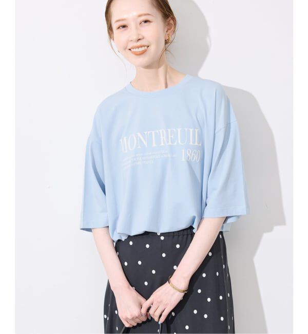 SLOBE IENA「《一部カラーWEB限定/接触冷感/抗菌防臭》MONTREUILレターロゴTEE」|Tシャツ・カットソー|