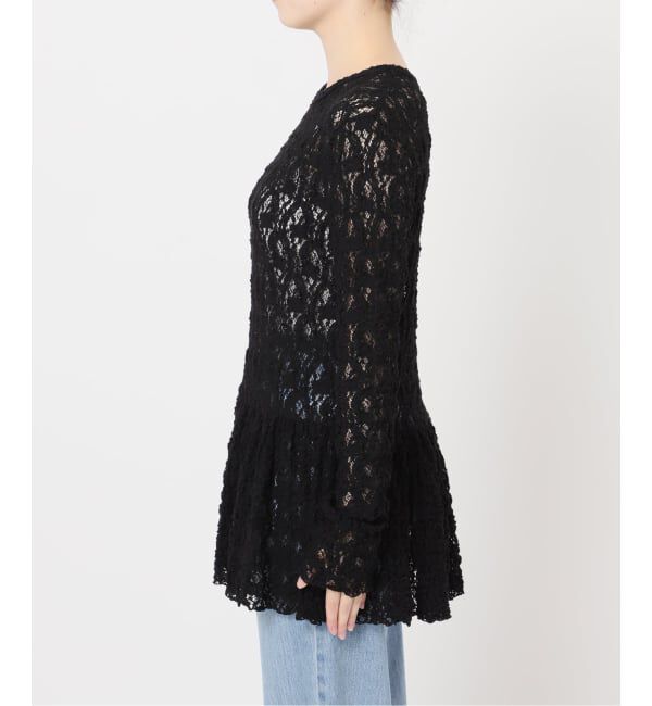 IENA「《WEB限定/追加予約》Flowerストレッチレース ペプラムプルオーバー」|Tシャツ・カットソー|