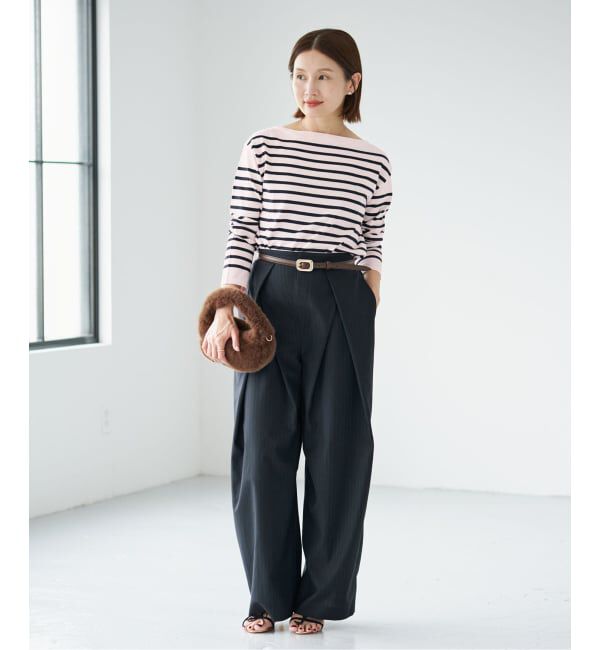 IENA「《WEB限定/追加予約》SEATTLEボーダーボートネックプルオーバー」|ニット・セーター|