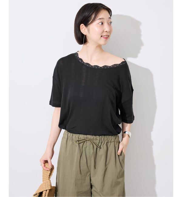 SLOBE IENA「miller/ミラー SLOBE別注 レースシアーTEE」|Tシャツ・カットソー|