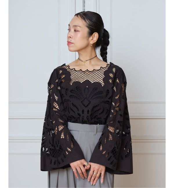 IENA LA BOUCLE「《予約》IENA LA BOUCLE カットワーク刺繍ブラウス」|シャツ・ブラウス|