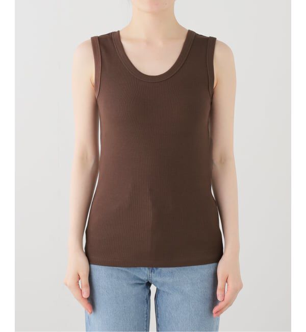 IENA「《追加2/UVカット》テレコストレッチフレンチノースリーブ」|Tシャツ・カットソー|ブラウン