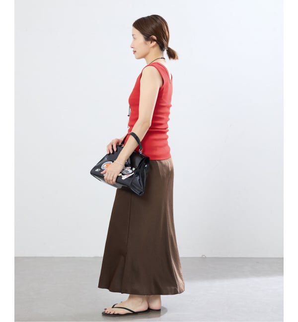 IENA「《追加2/UVカット》テレコストレッチフレンチノースリーブ」|Tシャツ・カットソー|