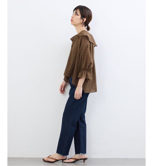 IENA「《予約》BLACK クロップドデニムパンツ」|デニム|