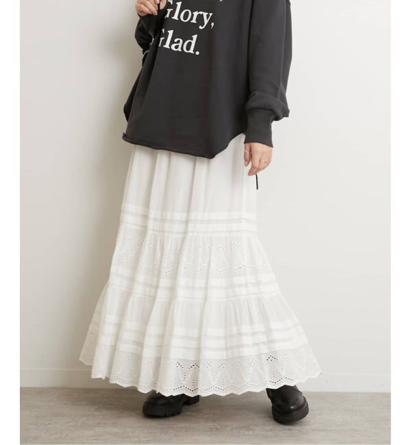 JOURNAL STANDARD relume「《WEB限定追加予約3》コットンボイルタック刺繍ロングスカート」|スカート|